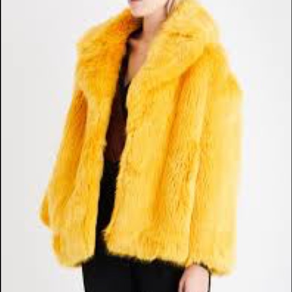 DVF Faux Fur Yellow Coat